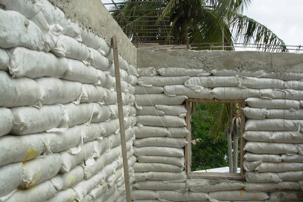 Earthbag Retaining Wall