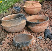 'Wild' pottery made from locally-dug clay and fired on an open fire