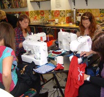 modern sewing machines being used on a course at Fabrications in London