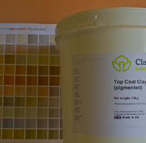 Clayworks pigmented top coat plaster with colour chart 
