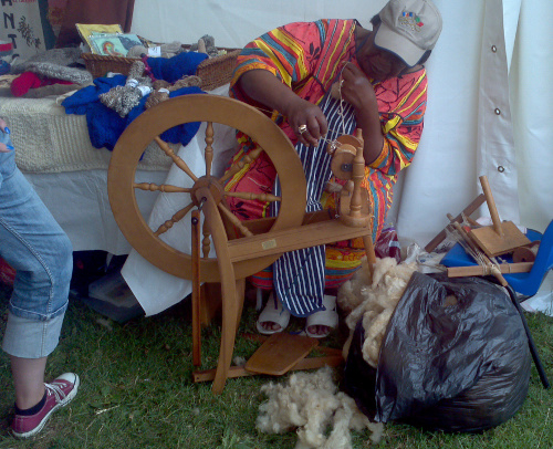 3. The African lady on the spinning wheel I took last summer - it was a stand set up at Lambeth County Fair by the ladies who spin wool at Vauxhall City Farm.