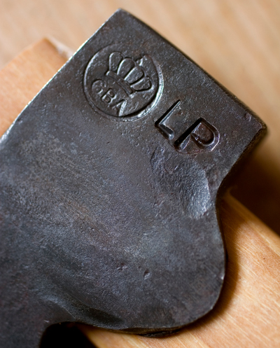 stamp on axe head