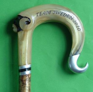 A beautifully crafted ram's horn crook