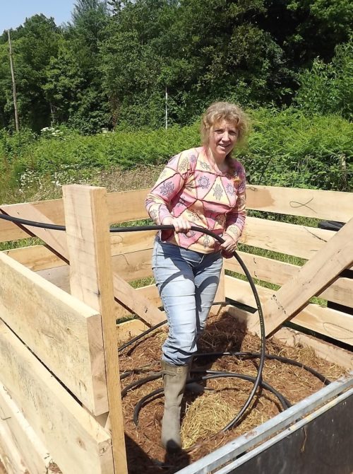 We also build another heap to heat the water for our camp-site shower.