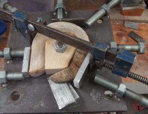 Ram's horn in the forming jig