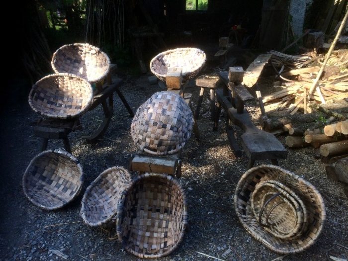 Traditional oak swill baskets