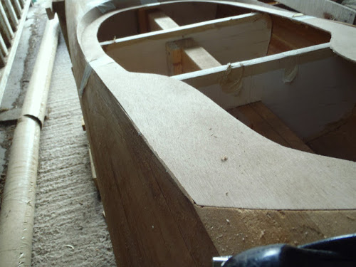 Building your own sea kayak: the recess glued into place