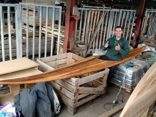 Building your own sea kayak: Stuart takes a seat