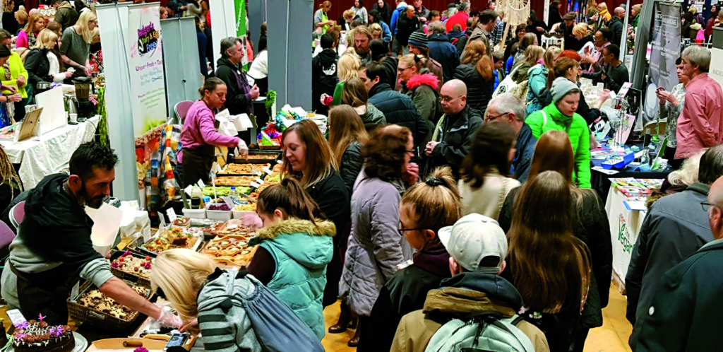 Stalls at a Vegan Events UK festival