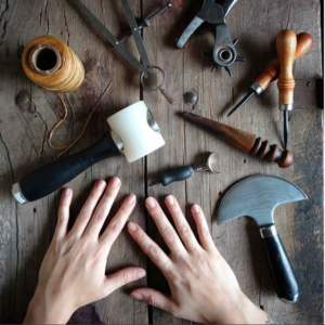 Tools used for leatherwork