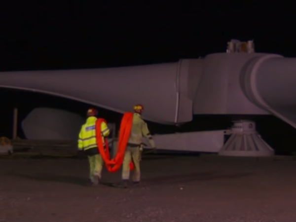 Stunning film of blades lifted onto a giant wind turbine that you can become a co-owner of