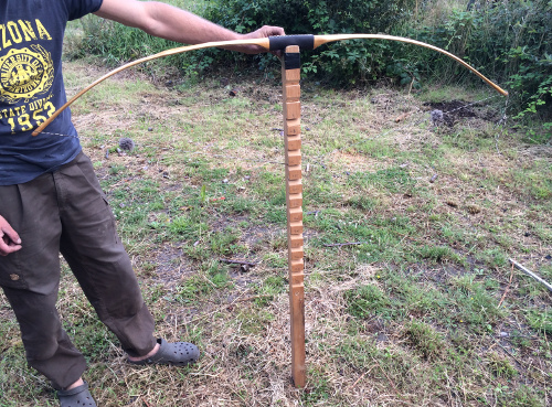 Bow and arrow made out of shop wood