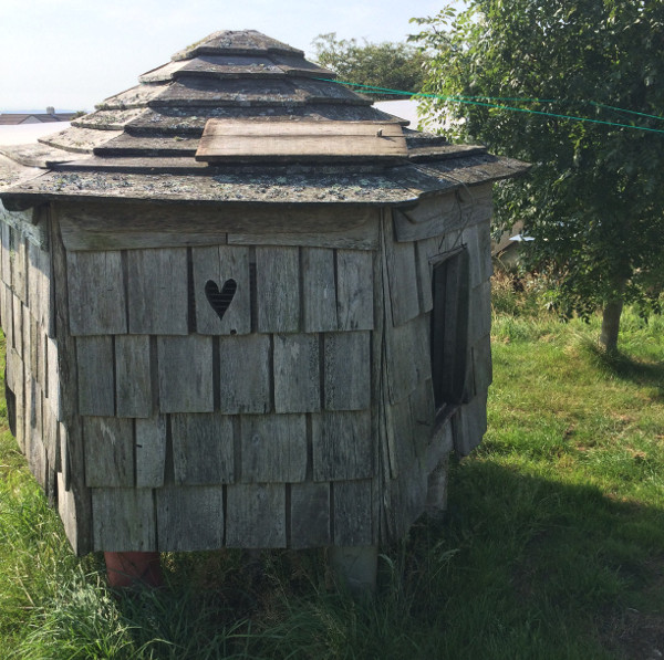 Chicken house made from hardwood pallets