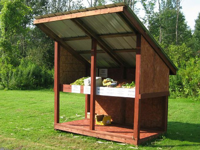 An example of a roadside honesty stall selling fresh farm produce