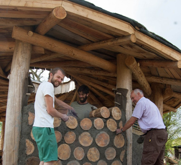 Free build camp to construct a roundwood timber-framed barn with living roof for a community organisation