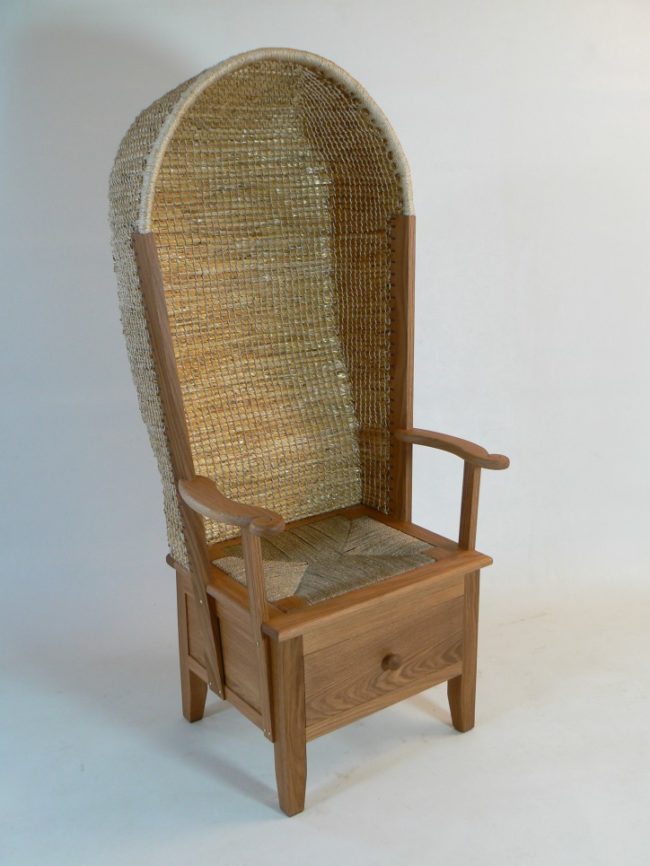 A contemporary hooded Orkney chair