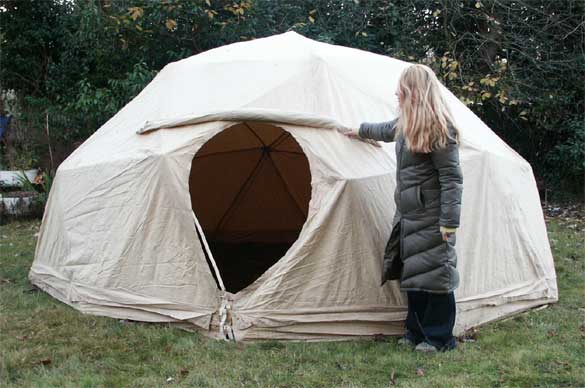 Step-by-step guide to building and erecting a geodesic dome using coppiced poles with plastic end connectors