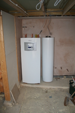 Ground source heating conversion : boiler room