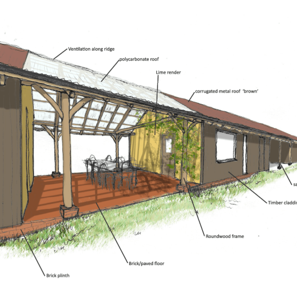 The building to be constructed as part of the Hartwyn natural building course in 2019