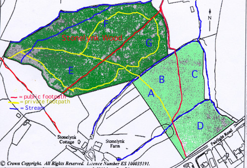 Map of area for potential rent or organic cropshare