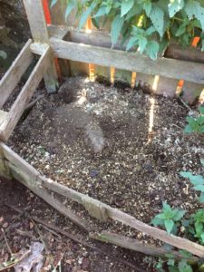 A cold compost heap used for composting outdoors