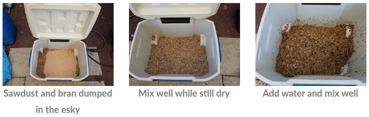 Mixing and preparing the substrate bags