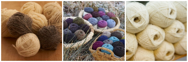 Examples of balls of wool yarn