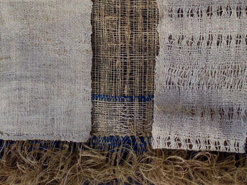 Woven plant fibres nettle, hemp and flax