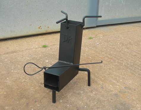A very small, portable rocket stove for camping.