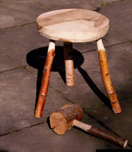 making tree branches rustic furniture