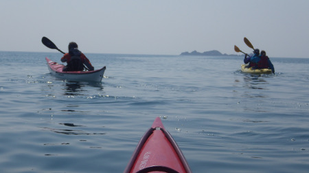 Kayaking close to the Isles of Scilly