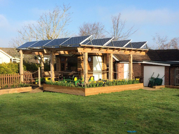 No roof space? Build a solar pergola; you can visit this home to see how they did it