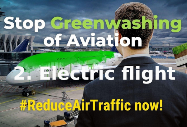 Stop greenwashing of aviation: 2. electric flight