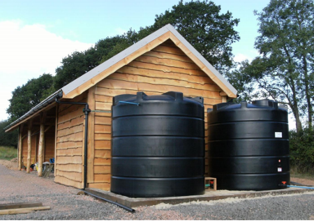 Rainwater storage tanks.